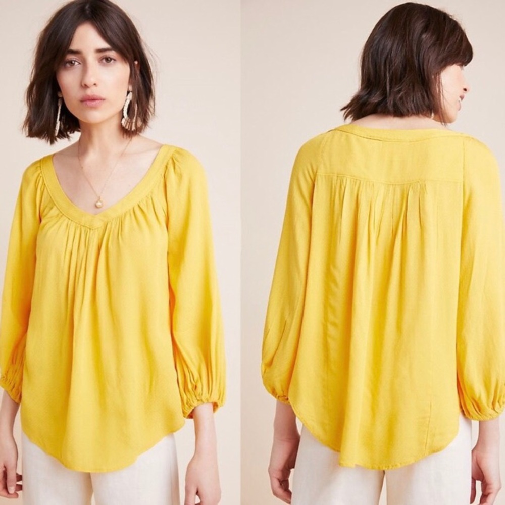 COPY - Anthropologie Maeve Yellow Boswell Peasant…